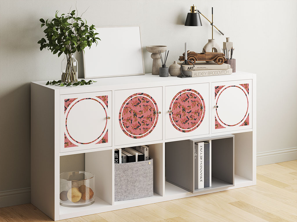 Salmon Graffiti Camouflage DIY Furniture Stickers