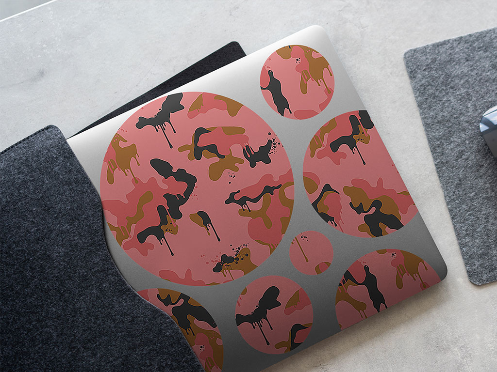 Salmon Graffiti Camouflage DIY Laptop Stickers