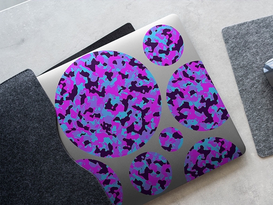 Neon Periwinkle Camouflage DIY Laptop Stickers