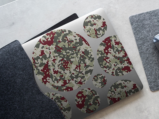 Maroon Flecktarn Camouflage DIY Laptop Stickers