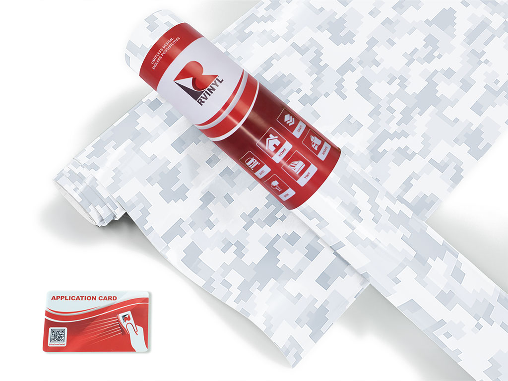 Winter Pixel Camouflage Craft Vinyl Roll