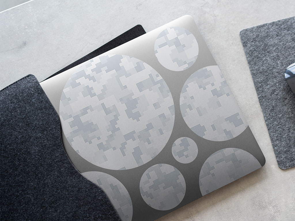 Winter Pixel Camouflage DIY Laptop Stickers