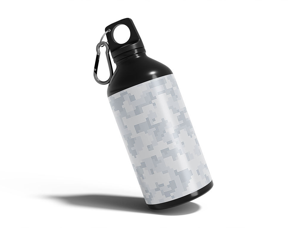 Winter Pixel Camouflage Water Bottle DIY Stickers