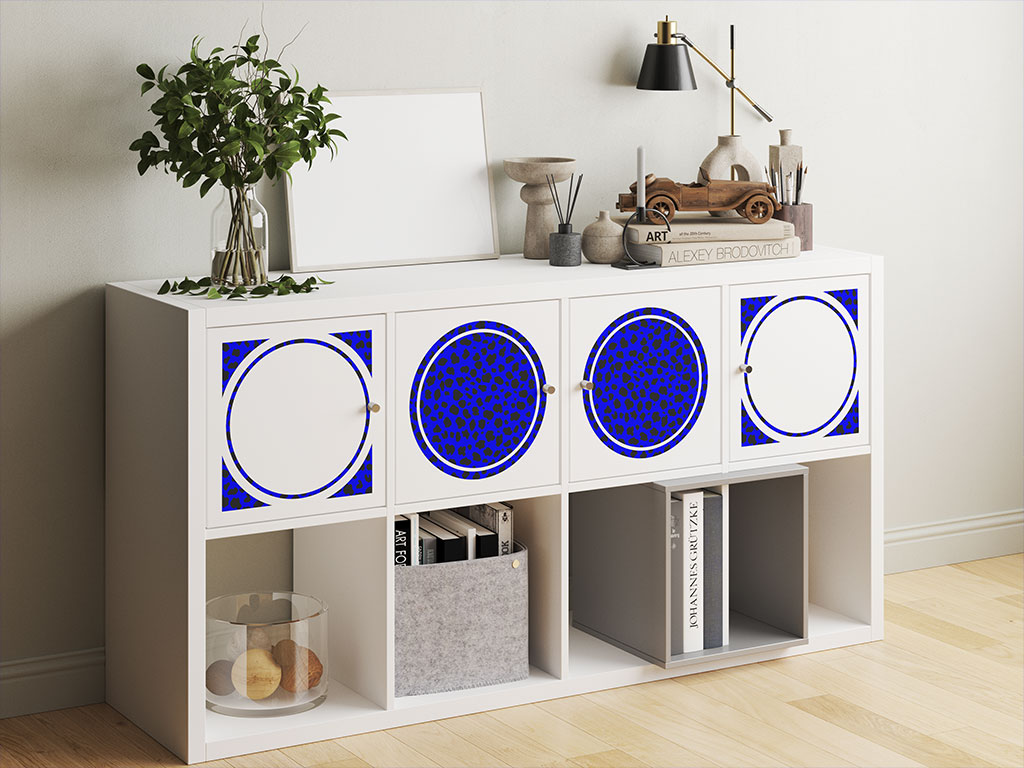 Blue Cheetah Animal Print DIY Furniture Stickers