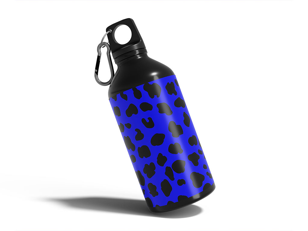 Blue Cheetah Animal Print Water Bottle DIY Stickers