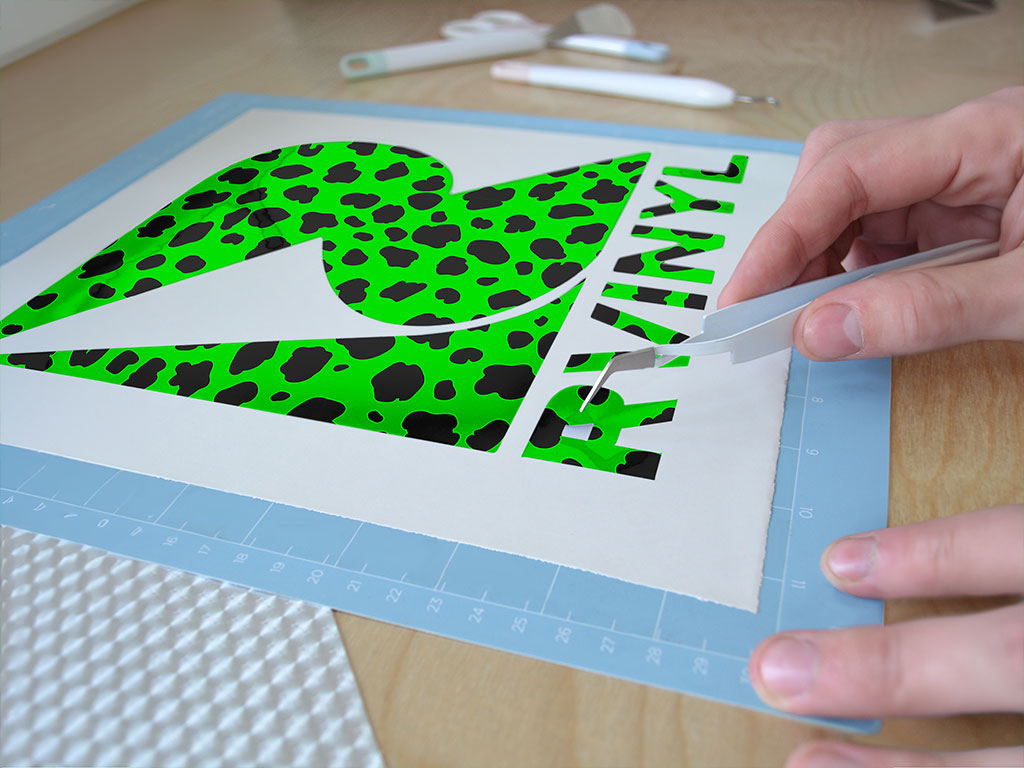 Green Cheetah Animal Print Easy Weed Craft Vinyl