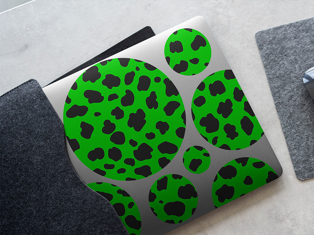 Green Cheetah Animal Print DIY Laptop Stickers