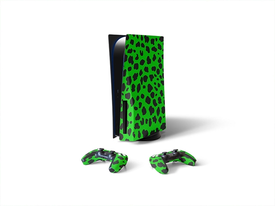 Green Cheetah Animal Print Sony PS5 DIY Skin