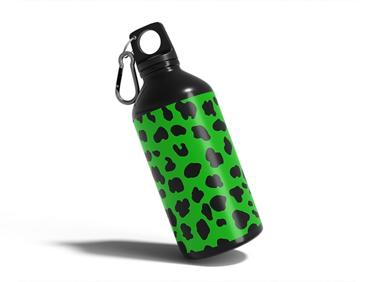 Green Cheetah Animal Print Water Bottle DIY Stickers