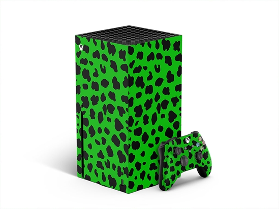 Green Cheetah Animal Print XBOX DIY Decal