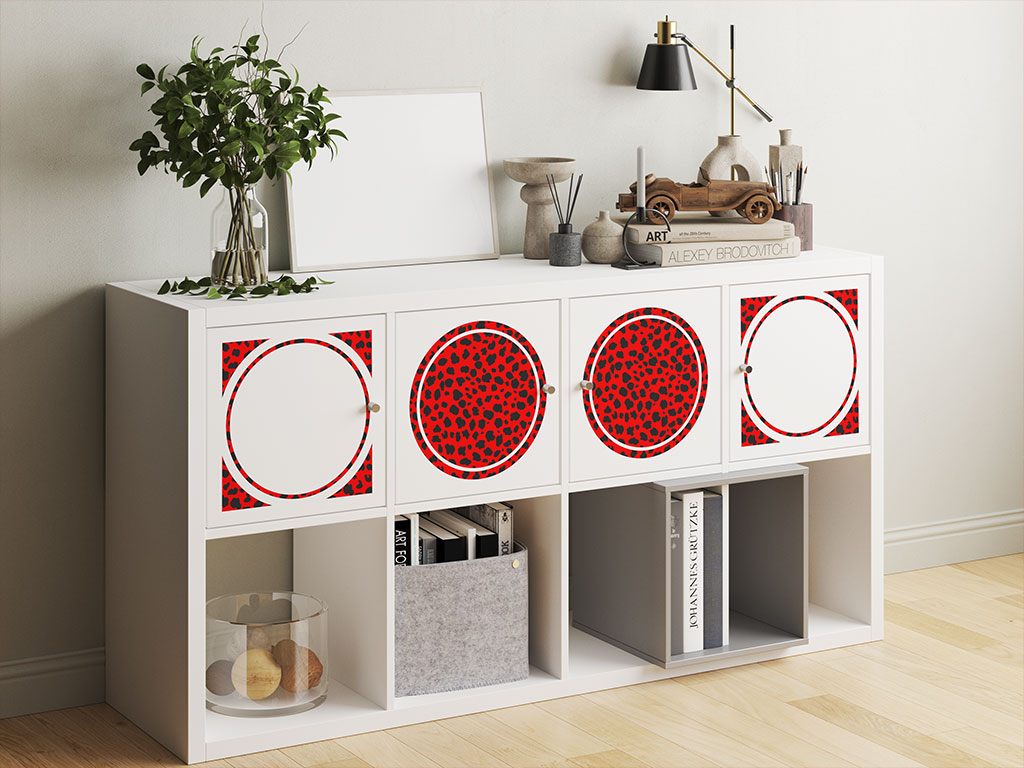 Red Cheetah Animal Print DIY Furniture Stickers