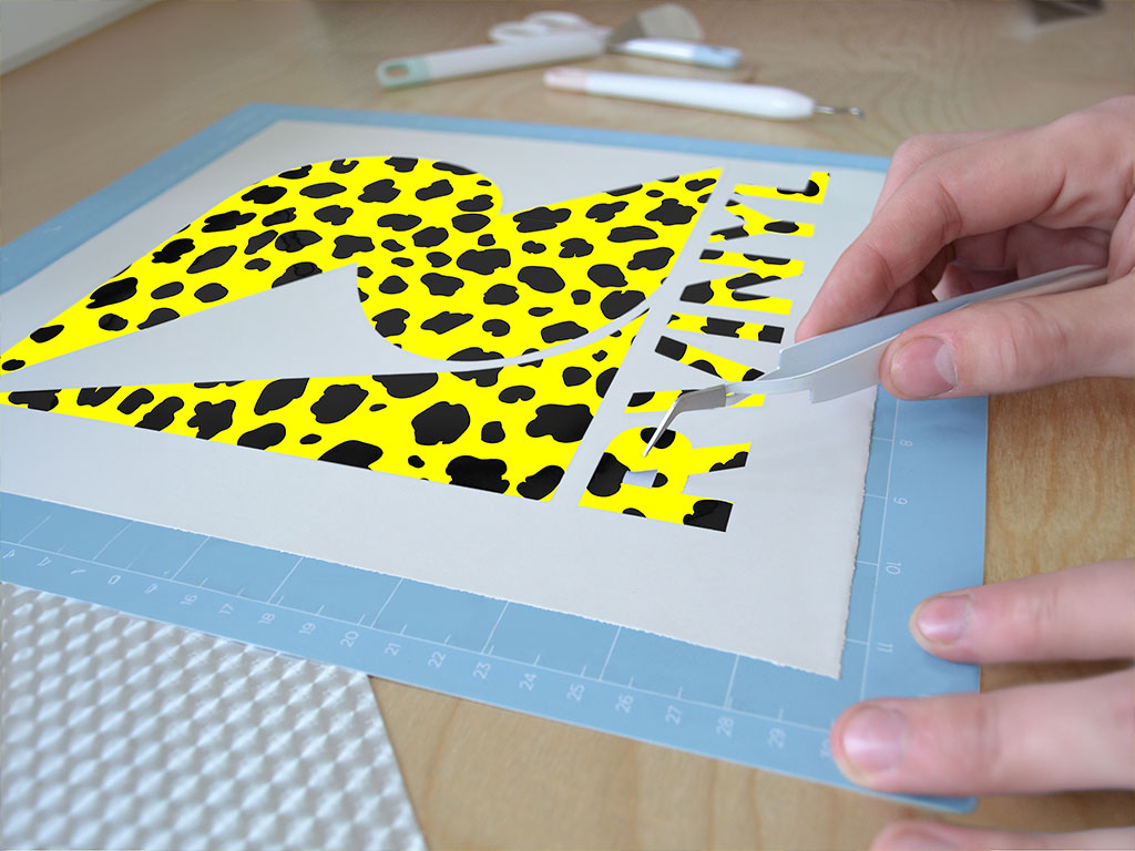 Yellow Cheetah Animal Print Easy Weed Craft Vinyl