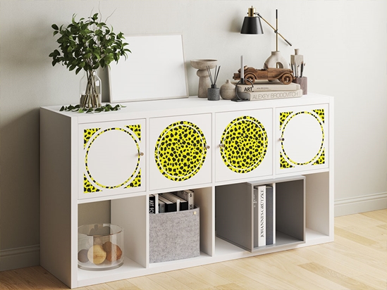 Yellow Cheetah Animal Print DIY Furniture Stickers