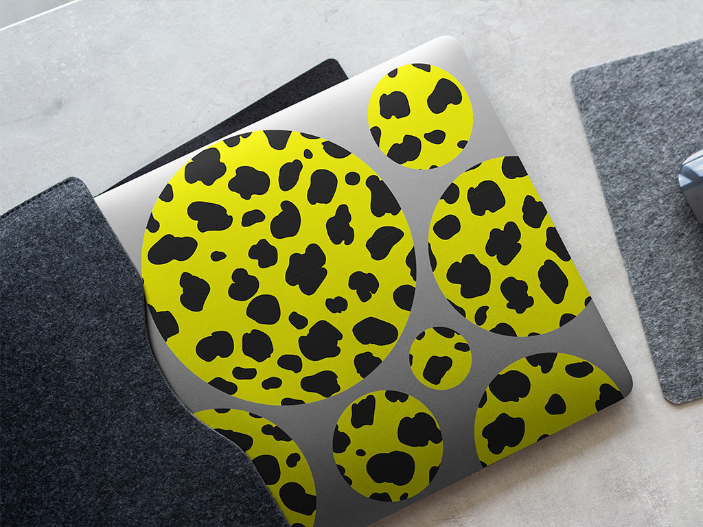 Yellow Cheetah Animal Print DIY Laptop Stickers