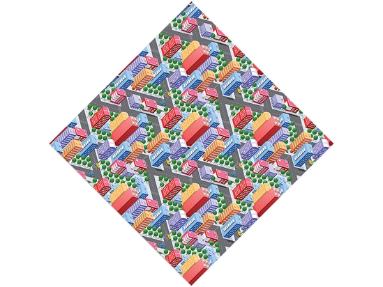 Commuting Downtown Cityscape Vinyl Wrap Pattern