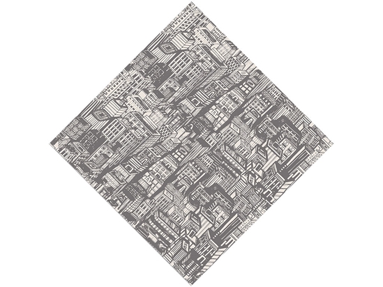 Gray Downtown Cityscape Vinyl Wrap Pattern