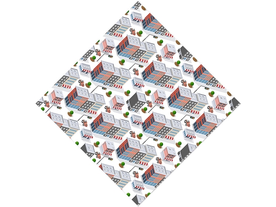 Small Town Sprawl Cityscape Vinyl Wrap Pattern