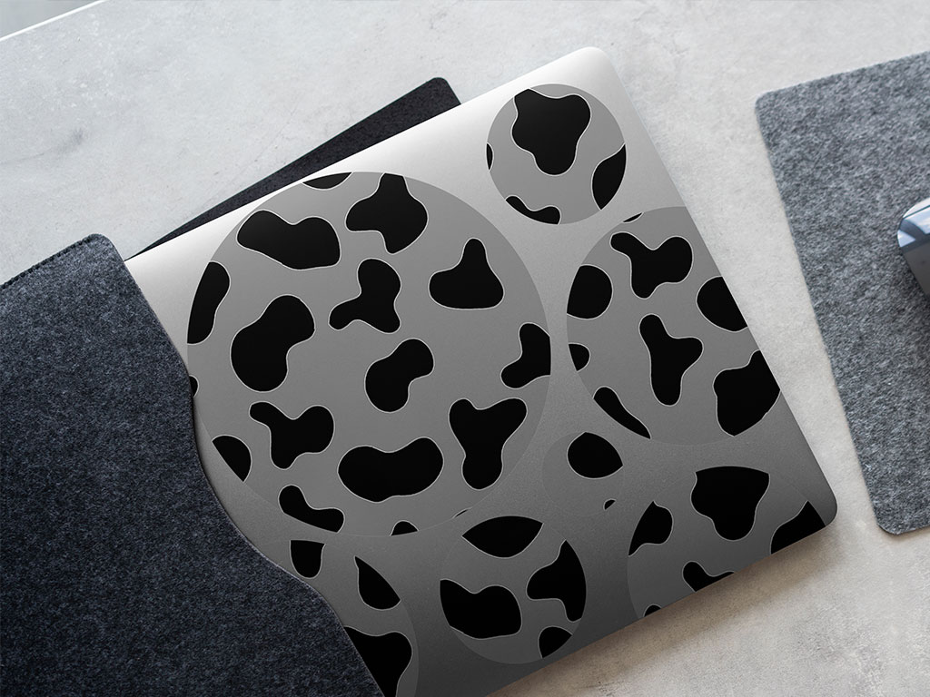 Gray Cow Animal Print DIY Laptop Stickers