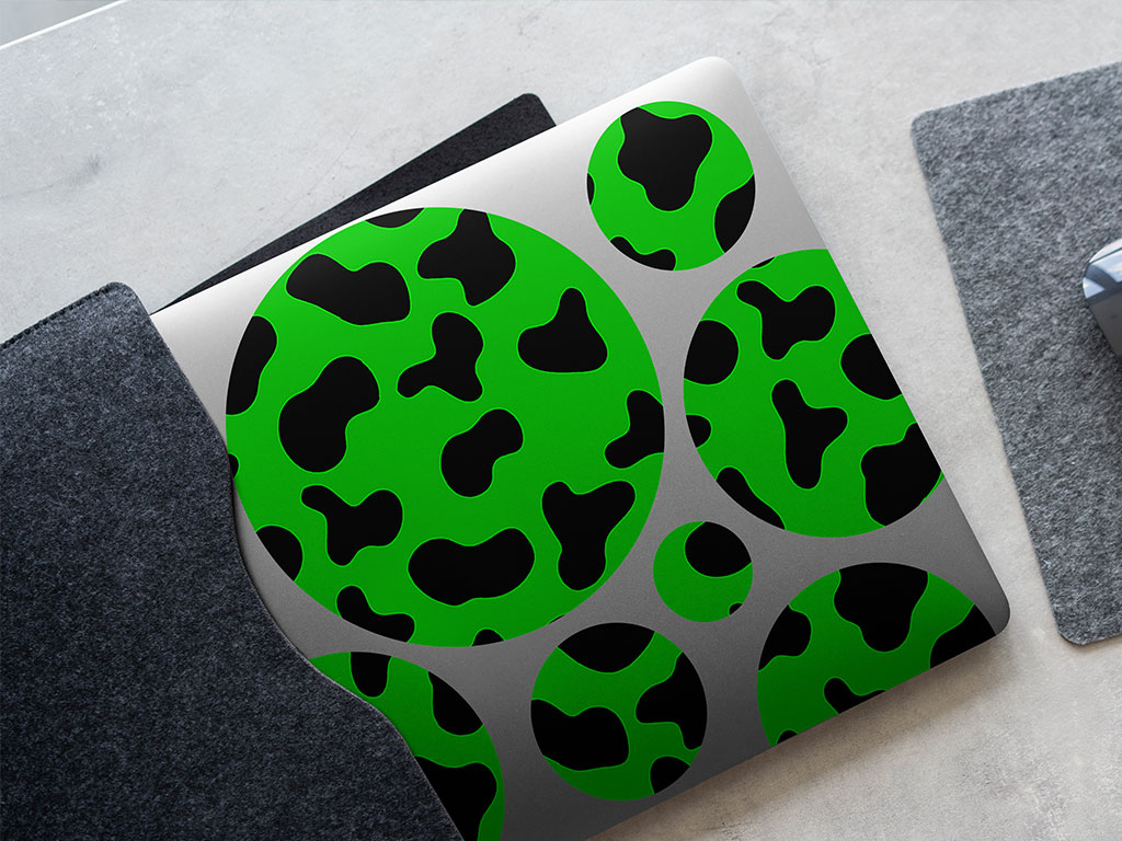 Green Cow Animal Print DIY Laptop Stickers