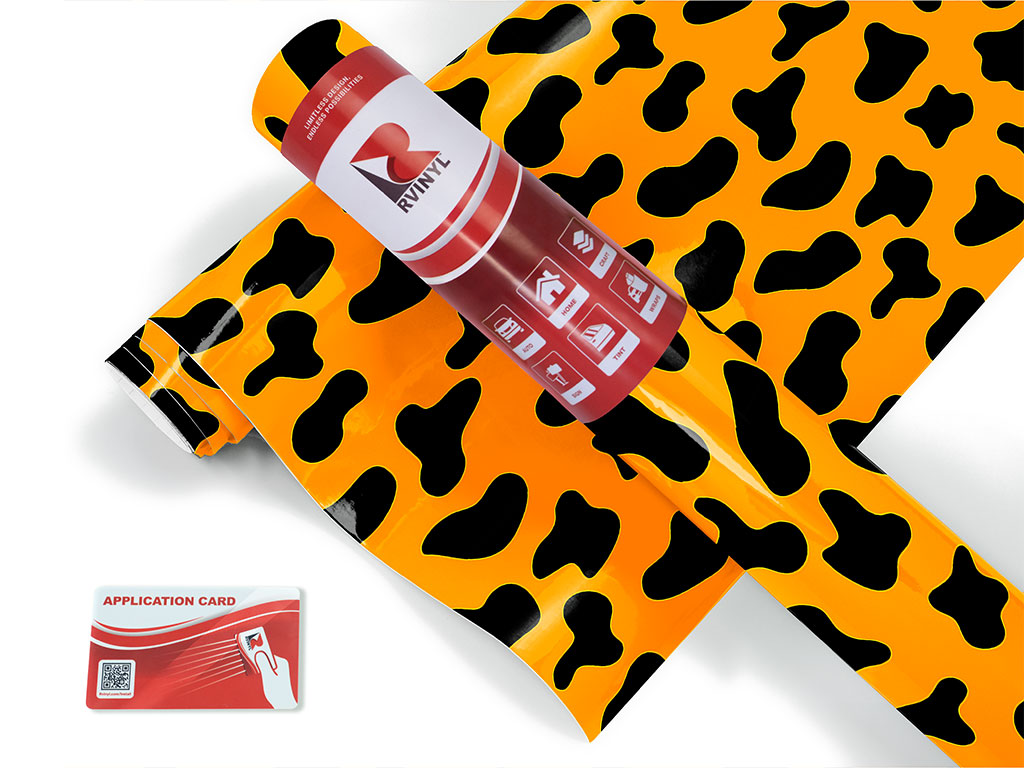 Orange Cow Animal Print Craft Vinyl Roll