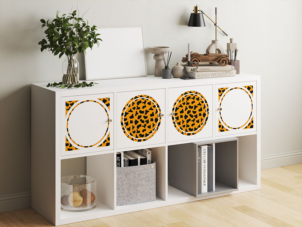 Orange Cow Animal Print DIY Furniture Stickers