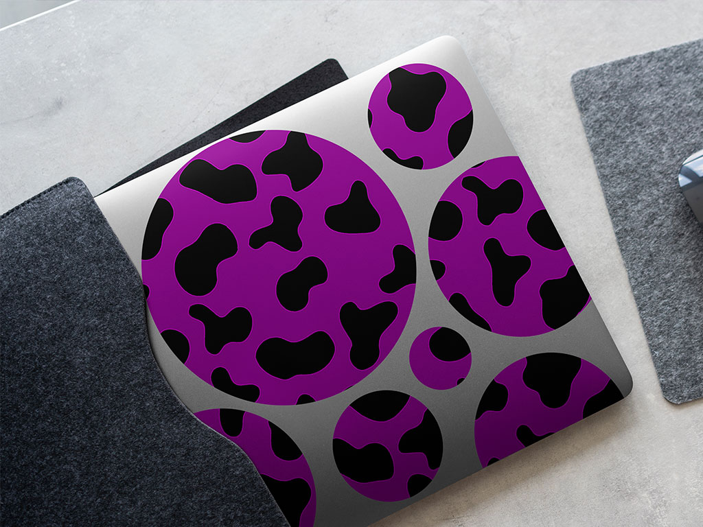 Purple Cow Animal Print DIY Laptop Stickers