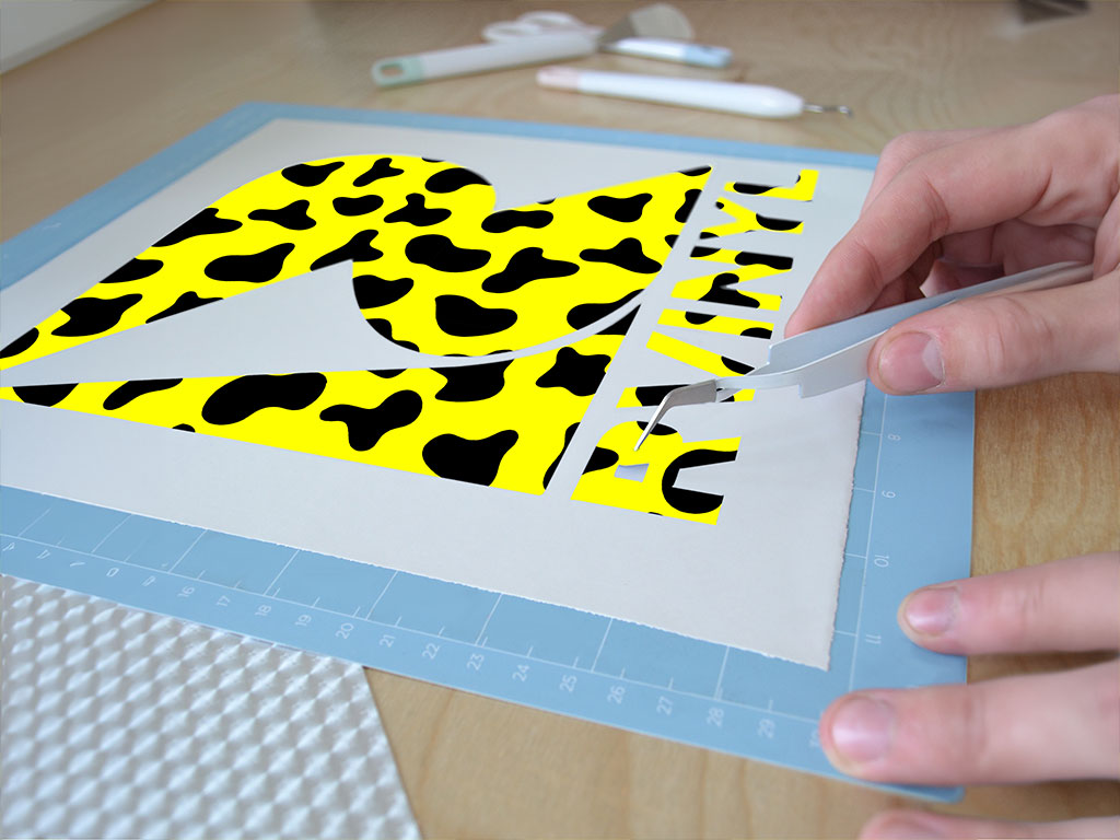 Yellow Cow Animal Print Easy Weed Craft Vinyl