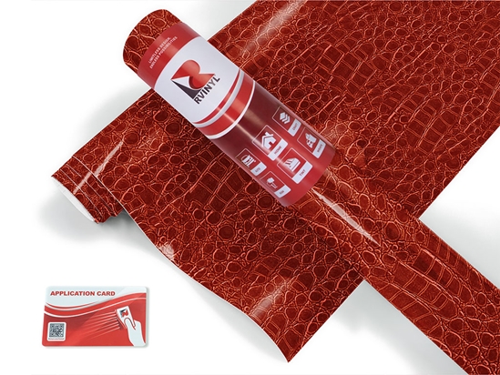 Red Caiman Crocodile Animal Print Craft Vinyl Roll