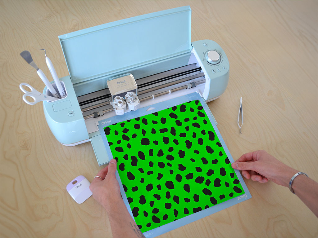 Green Dalmation Animal Print Cricut Compatible Vinyl