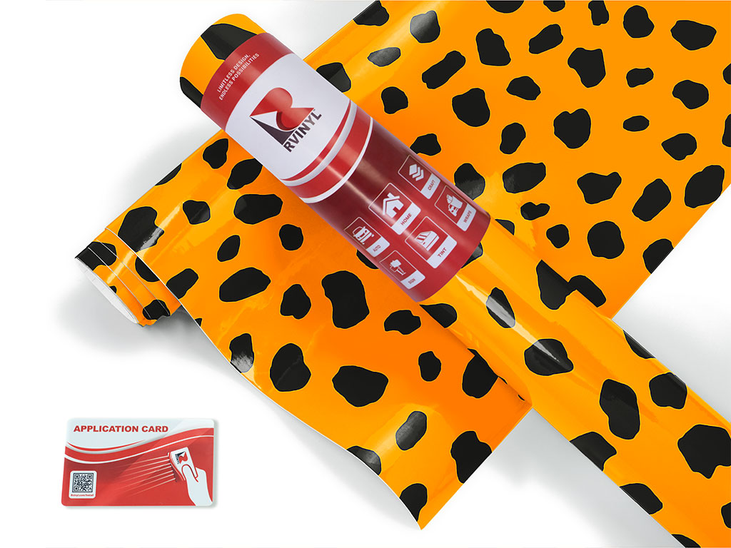 Orange Dalmation Animal Print Craft Vinyl Roll