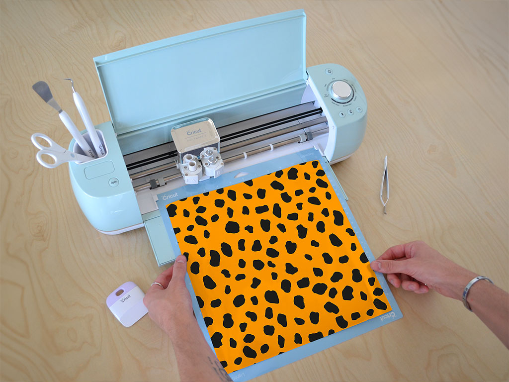 Orange Dalmation Animal Print Cricut Compatible Vinyl