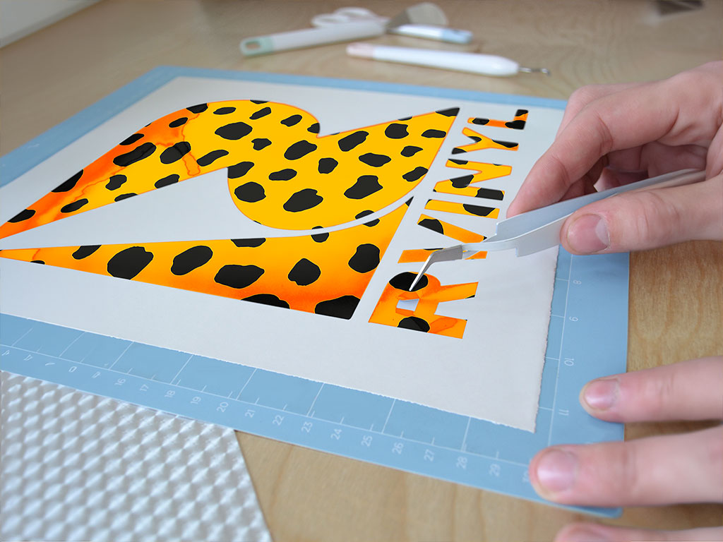 Orange Dalmation Animal Print Easy Weed Craft Vinyl