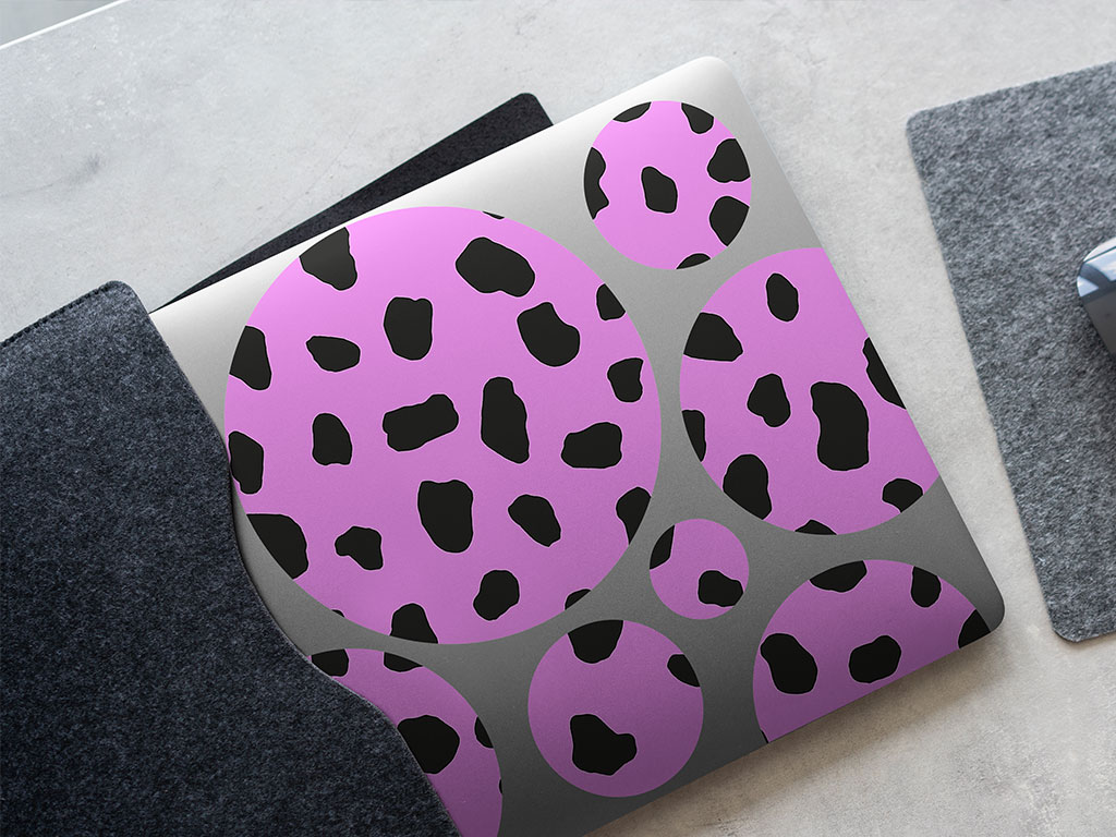 Pink Dalmation Animal Print DIY Laptop Stickers