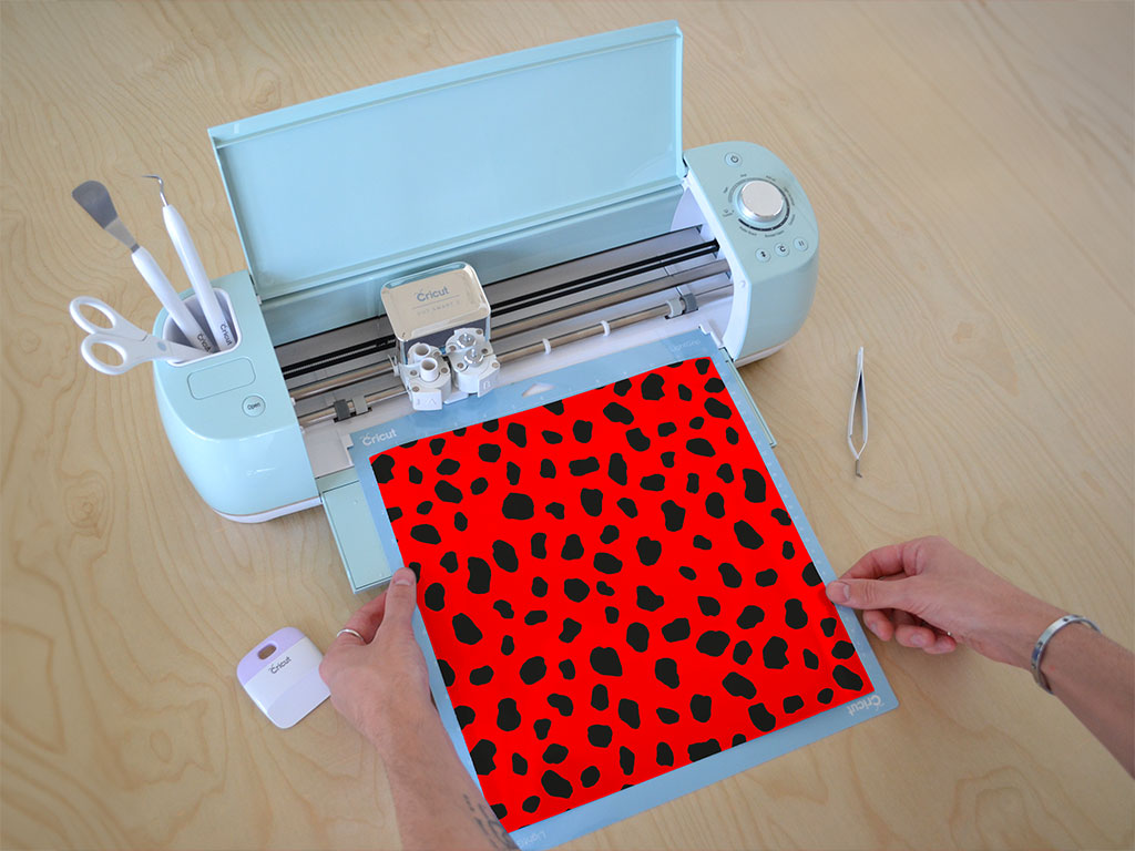 Red Dalmation Animal Print Cricut Compatible Vinyl