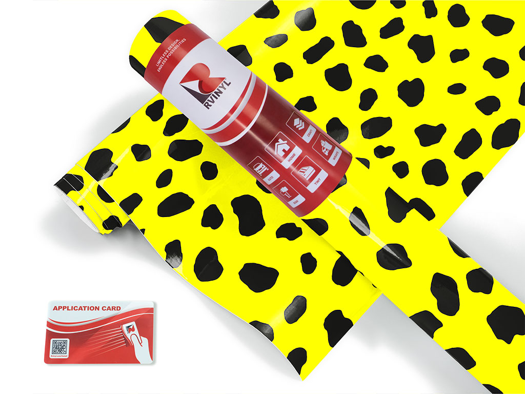 Yellow Dalmation Animal Print Craft Vinyl Roll