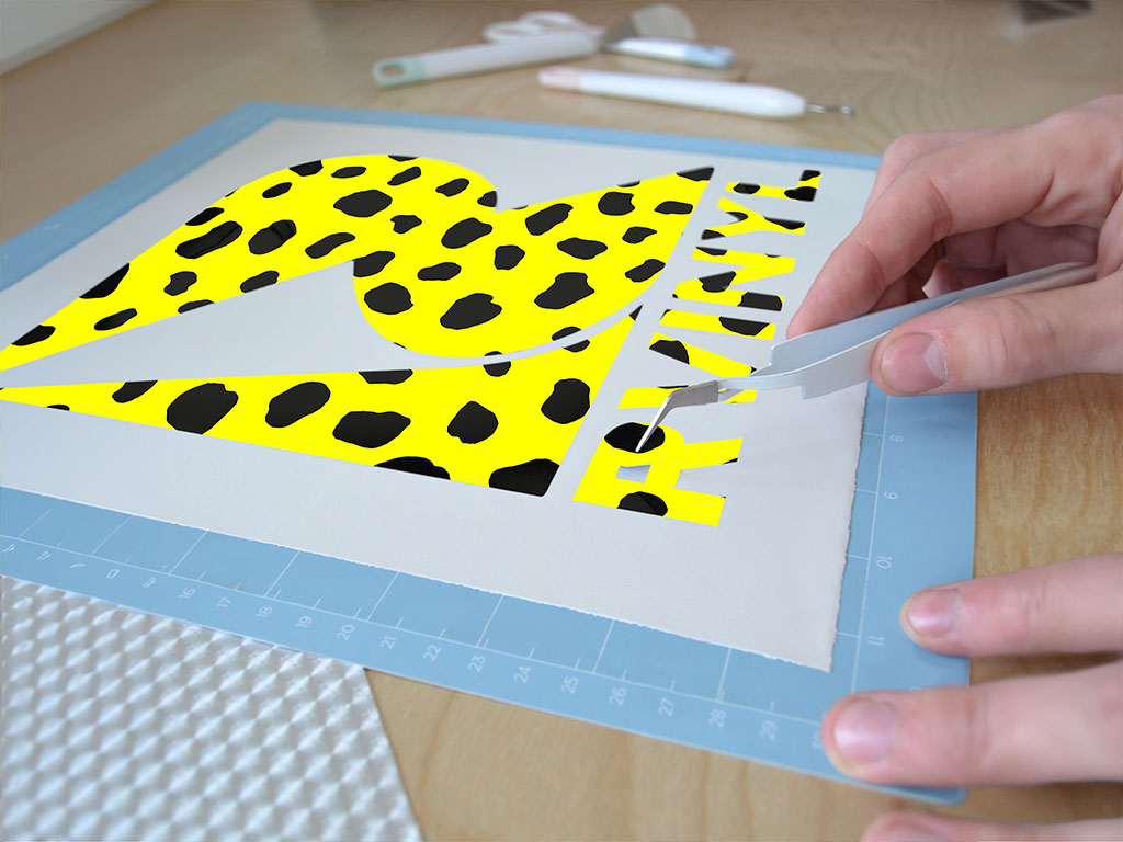 Yellow Dalmation Animal Print Easy Weed Craft Vinyl