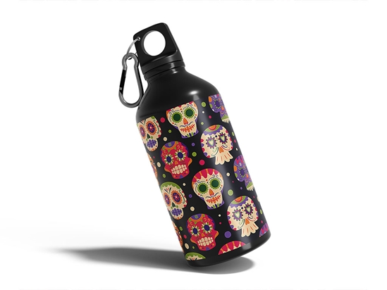 Sugar Skulls Day of the Dead Water Bottle DIY Stickers