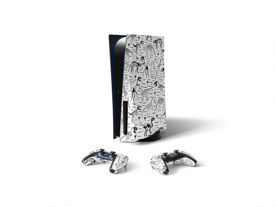 Monochrome Monsters Dinosaur Sony PS5 DIY Skin