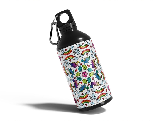 Mandala Rainbows Dinosaur Water Bottle DIY Stickers