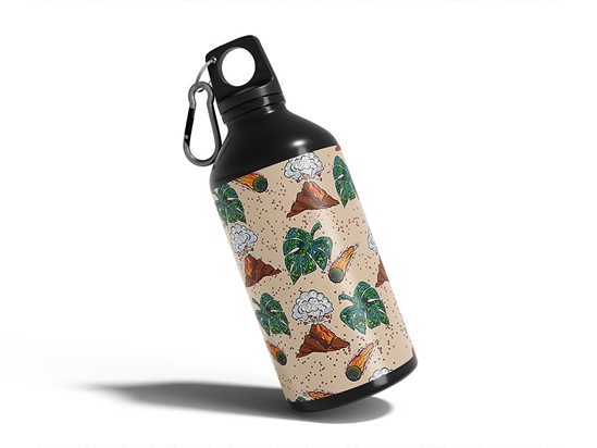 Volcanic Extinction Dinosaur Water Bottle DIY Stickers