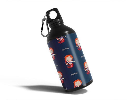 Pixel Siren Fantasy Water Bottle DIY Stickers