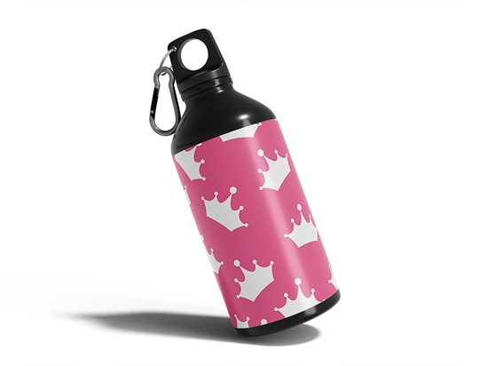 Pink Tiaras Fantasy Water Bottle DIY Stickers
