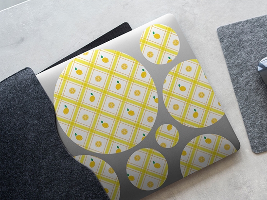 Lemony Plaid Fruit DIY Laptop Stickers