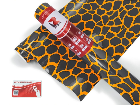 Orange Giraffe Animal Print Craft Vinyl Roll