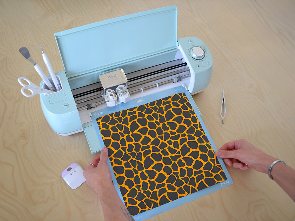 Orange Giraffe Animal Print Cricut Compatible Vinyl