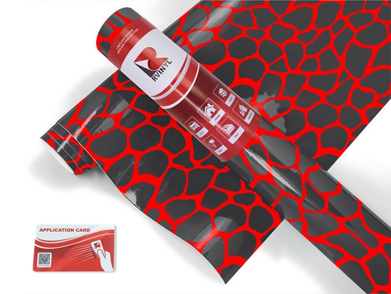 Red Giraffe Animal Print Craft Vinyl Roll