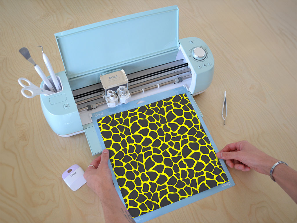 Yellow Giraffe Animal Print Cricut Compatible Vinyl