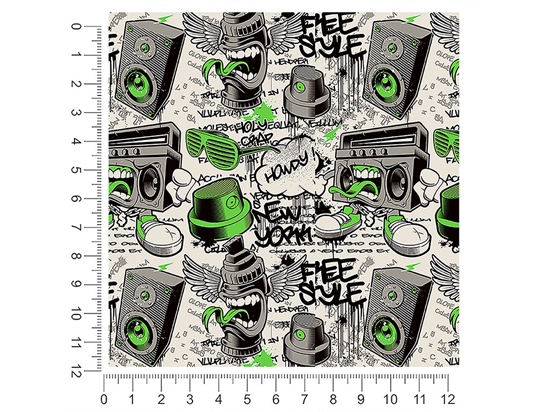 Green Free Style Graffiti 1ft x 1ft Craft Sheets