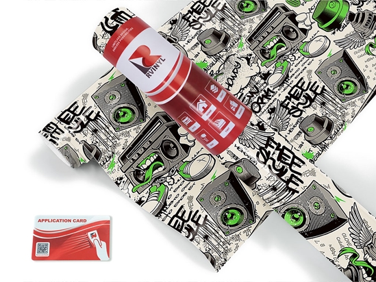 Green Free Style Graffiti Craft Vinyl Roll