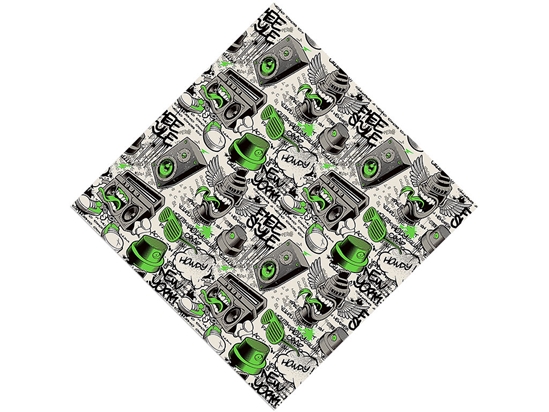 Green Free Style Graffiti Vinyl Wrap Pattern